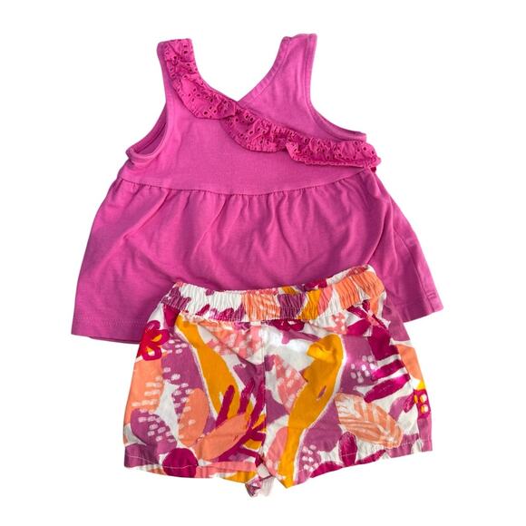 Carter's Other - Carters Matching Outfit Baby Girl Summer Flowers Pink 6 Months